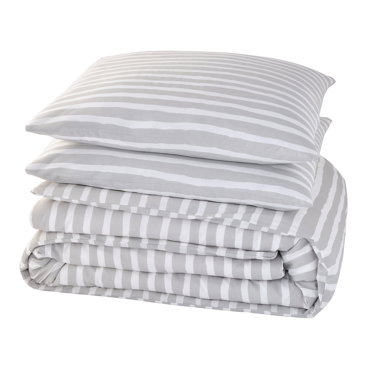 4MURS Parure de lit en toile de coton Brush stripes Gris