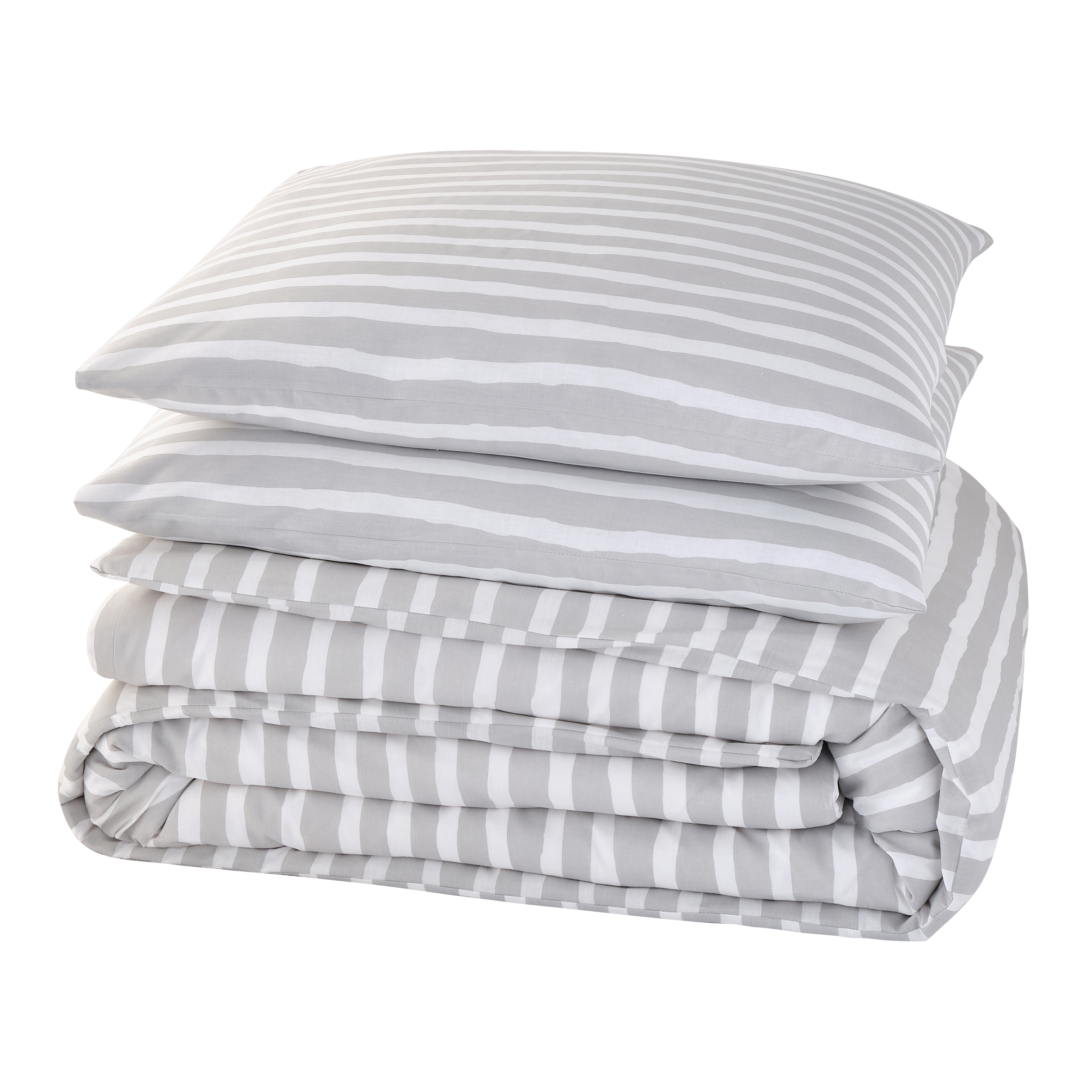 4MURS Parure de lit en toile de coton Brush stripes Gris