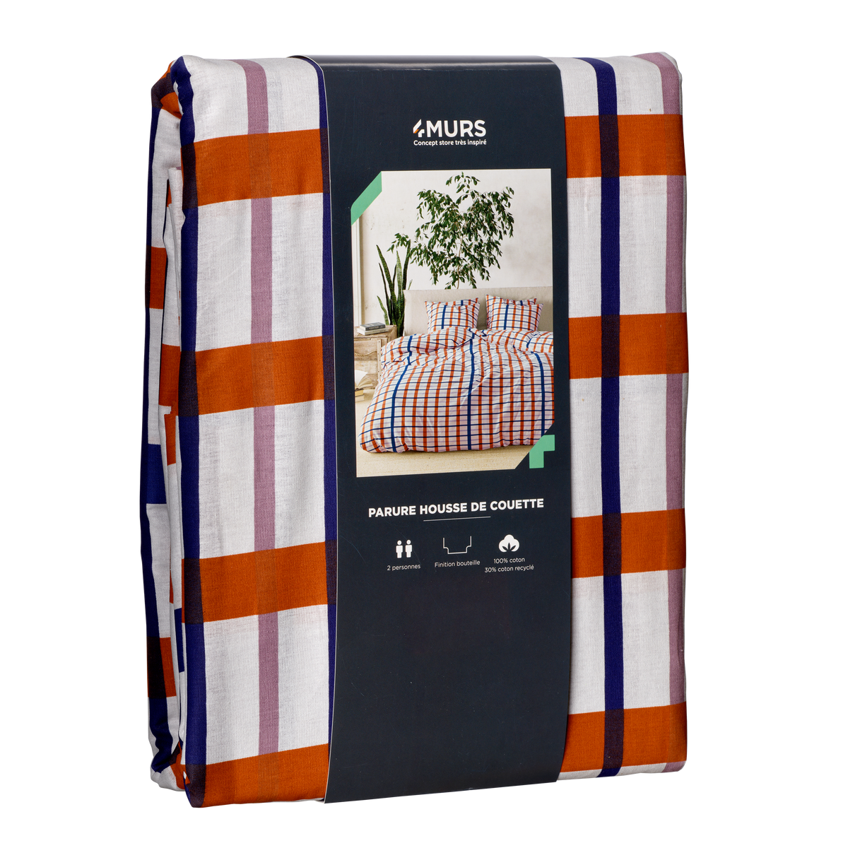 4MURS Parure de lit en toile de coton Cassan Rouge