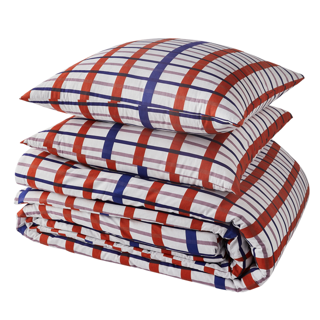 Parure de lit en toile de coton CASSAN rouge 260 x 240 cm