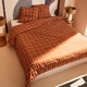 4MURS Parure de lit en toile de coton Crafted check Camel