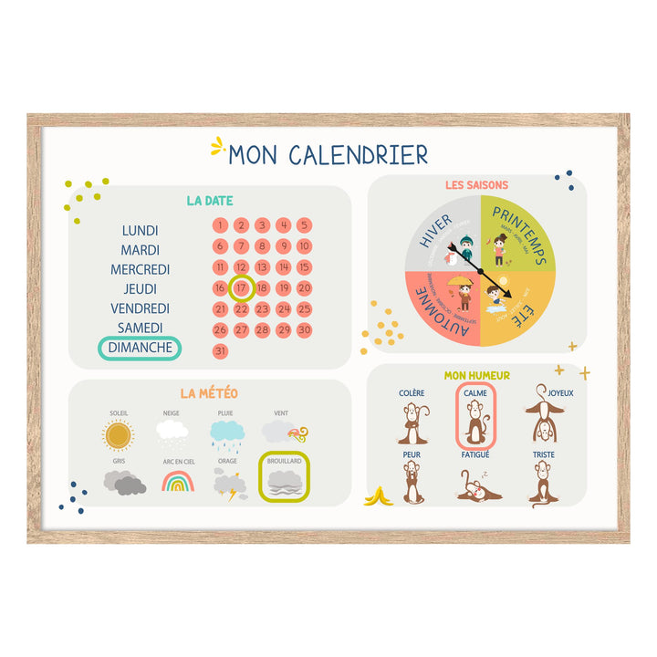 4MURS Tableau embelli Mon calendrier perpétuel Multicolore