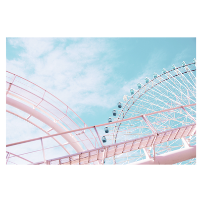 4MURS Tableau en plexiglas Rollercoaster Bleu et rose pastel