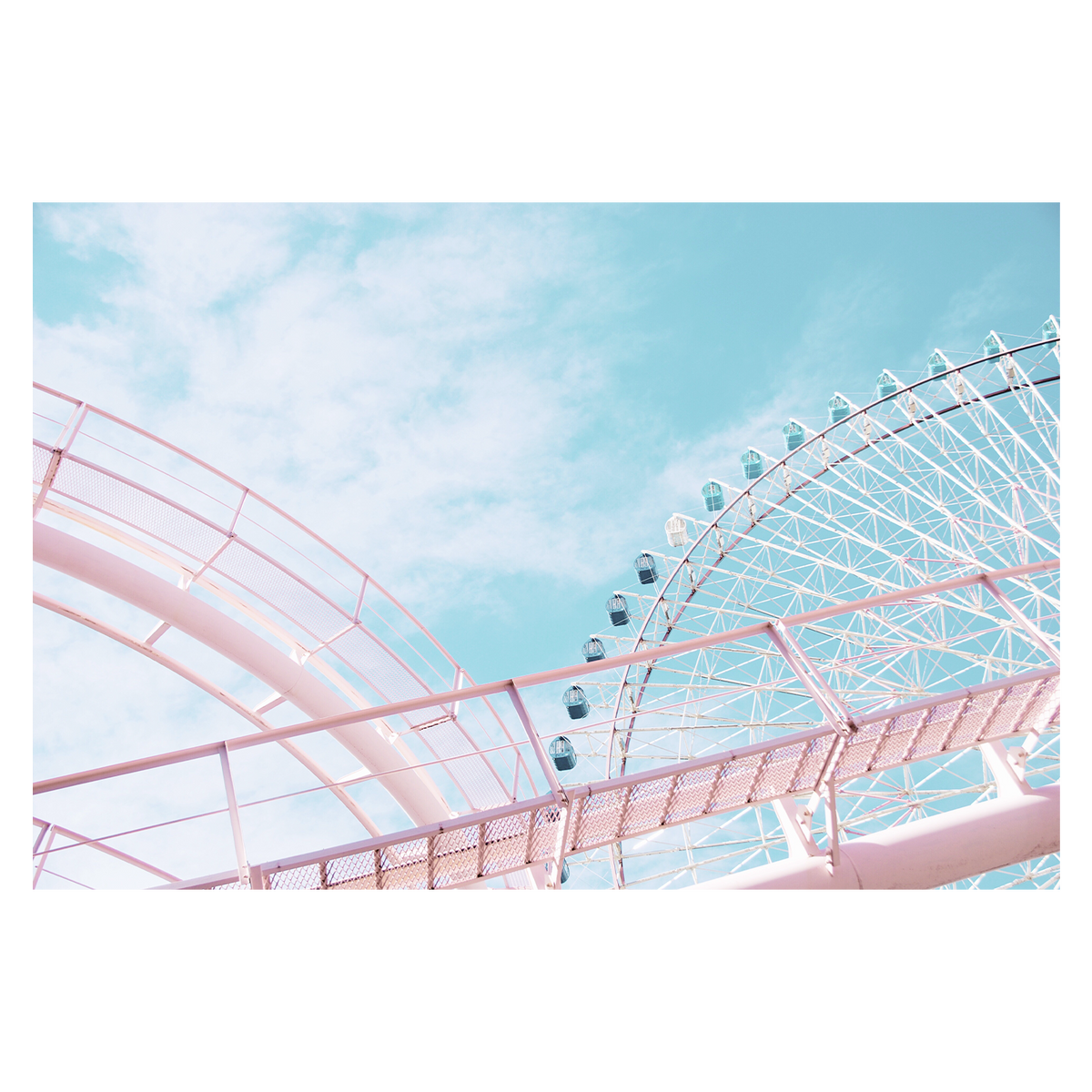 4MURS Tableau en plexiglas Rollercoaster Bleu et rose pastel