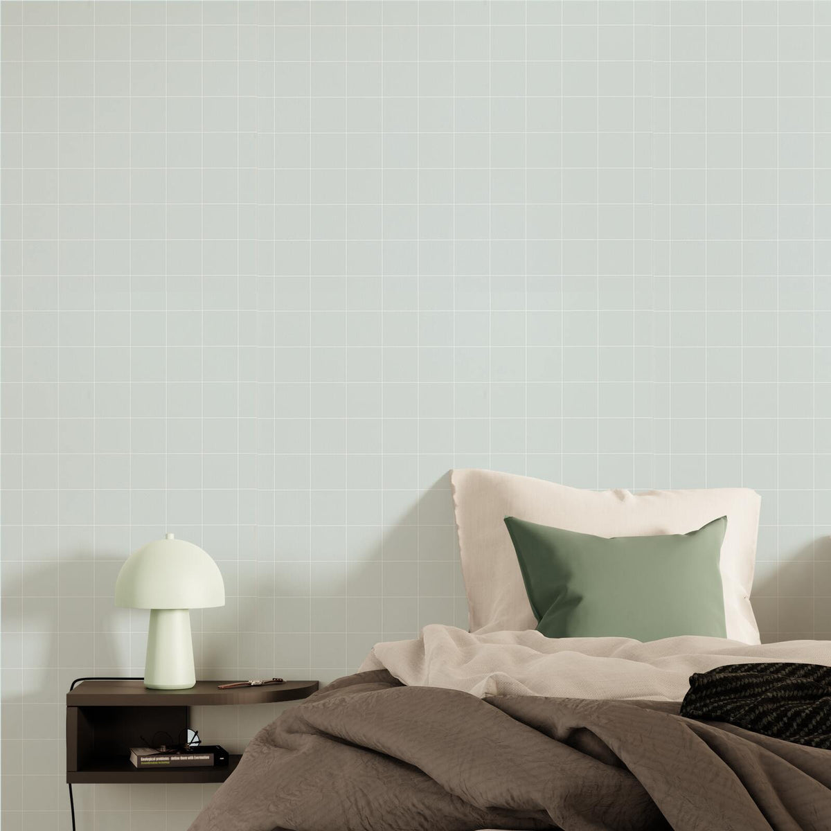 4MURS Papier peint intissé Caro Vert d’eau