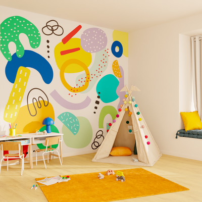4MURS Papier peint panoramique XL Playtime Multicolore Mat
