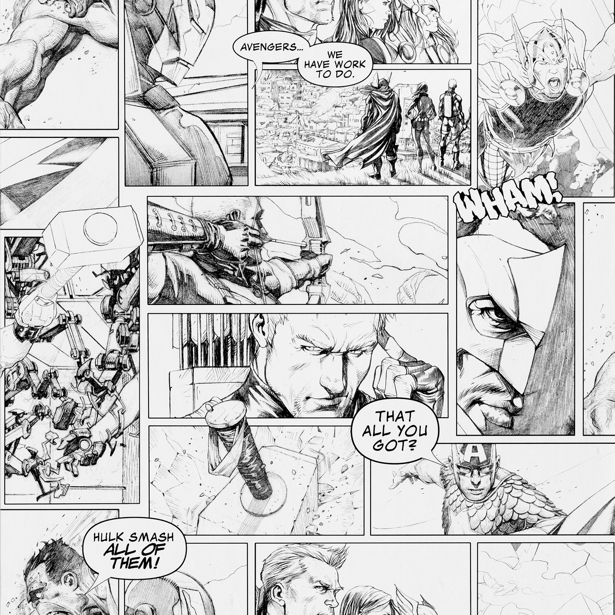 Papier peint intissé Marvel bd Blanc