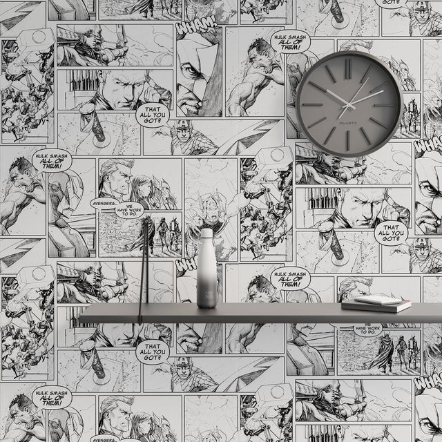 Papier peint intissé MARVEL BD coloris blanc