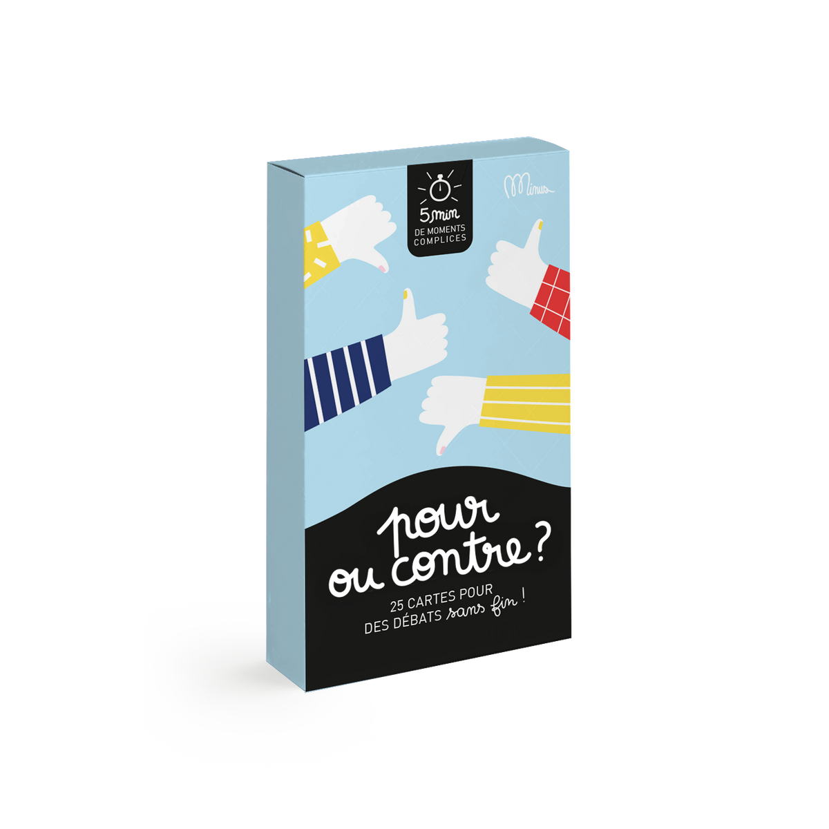 MINUS Jeu de discussion Pour ou contre Bleu