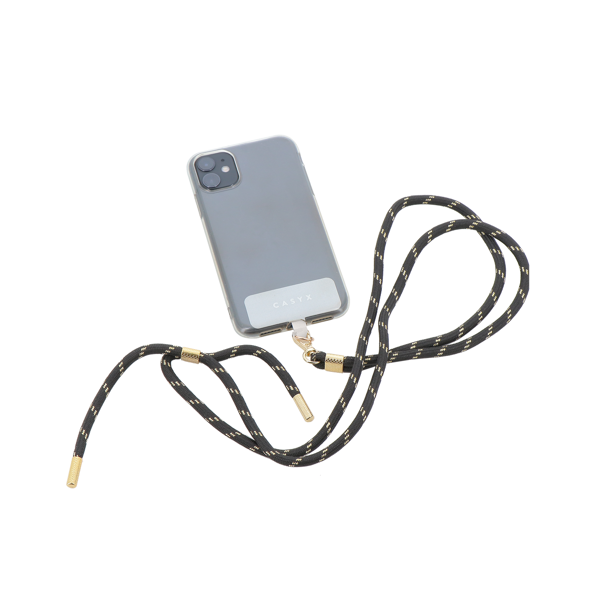 CASYX Cordon de téléphone Universel precieux Noir