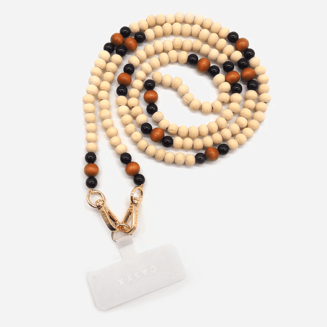 CASYX Cordon de téléphone UNIVERSEL PERLES IMPERIALES beige