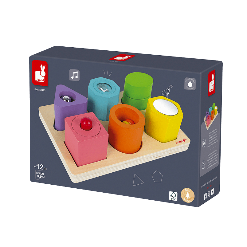 JANOD Jeu éducatif Cubes sensoriels Multicolore