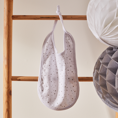 BAMBAM Bavoir Petit pois Blanc