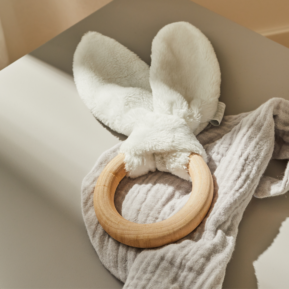 BAMBAM Hochet Anneau de dentition Beige, blanc