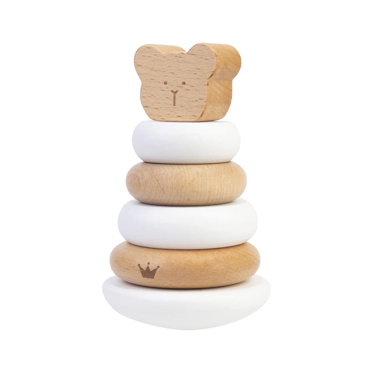 BAMBAM Jeu éducatif Empileur bancal ours Beige, blanc