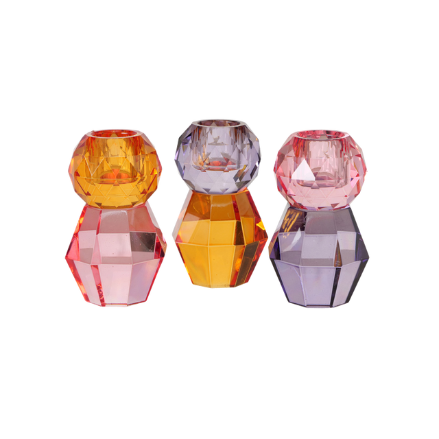 Bougeoir KOLLONI coloris Orange, violet, rose