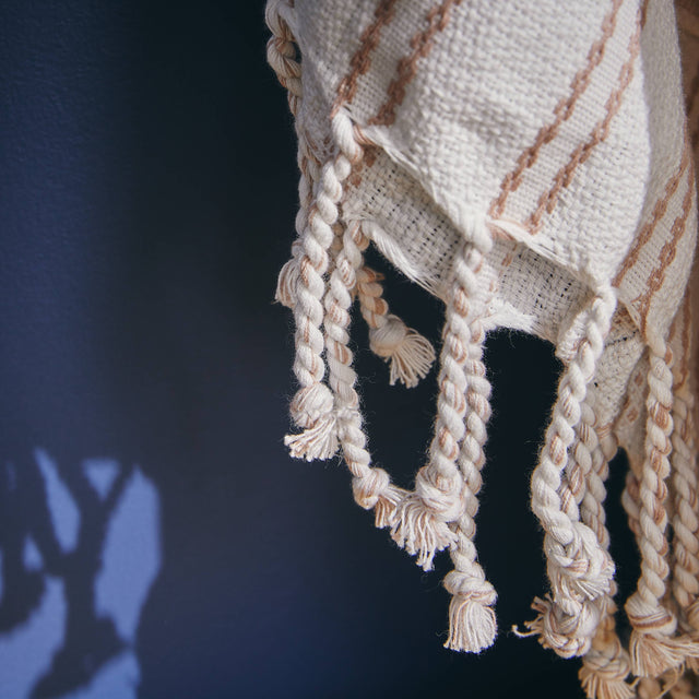 Plaid coton MINDY coloris beige rosé