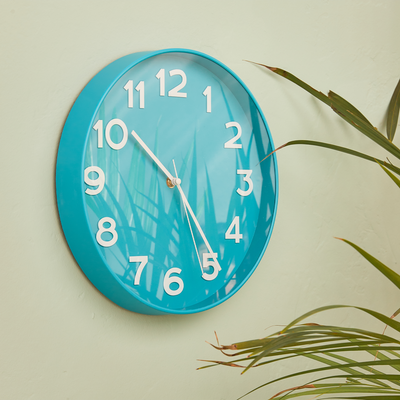 Horloge en plastique Odessa Assorti bleu et jaune