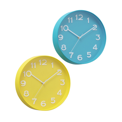 Horloge en plastique Odessa Assorti bleu et jaune