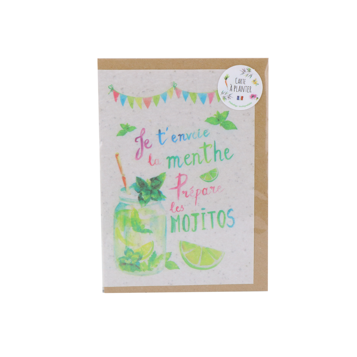 LES CARTES DE LULU Carte Mojito Vert, blanc