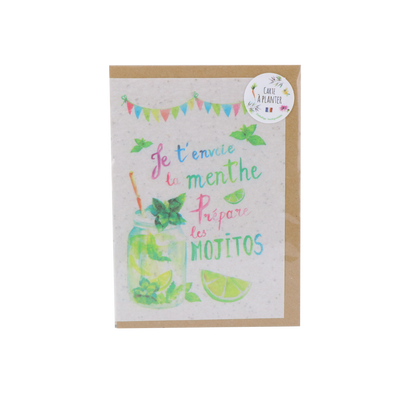 LES CARTES DE LULU Carte Mojito Vert, blanc