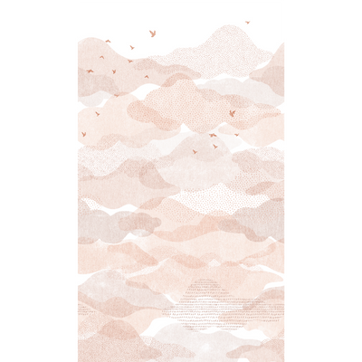 4MURS Papier peint panoramique L Nebula Rose poudré Satiné