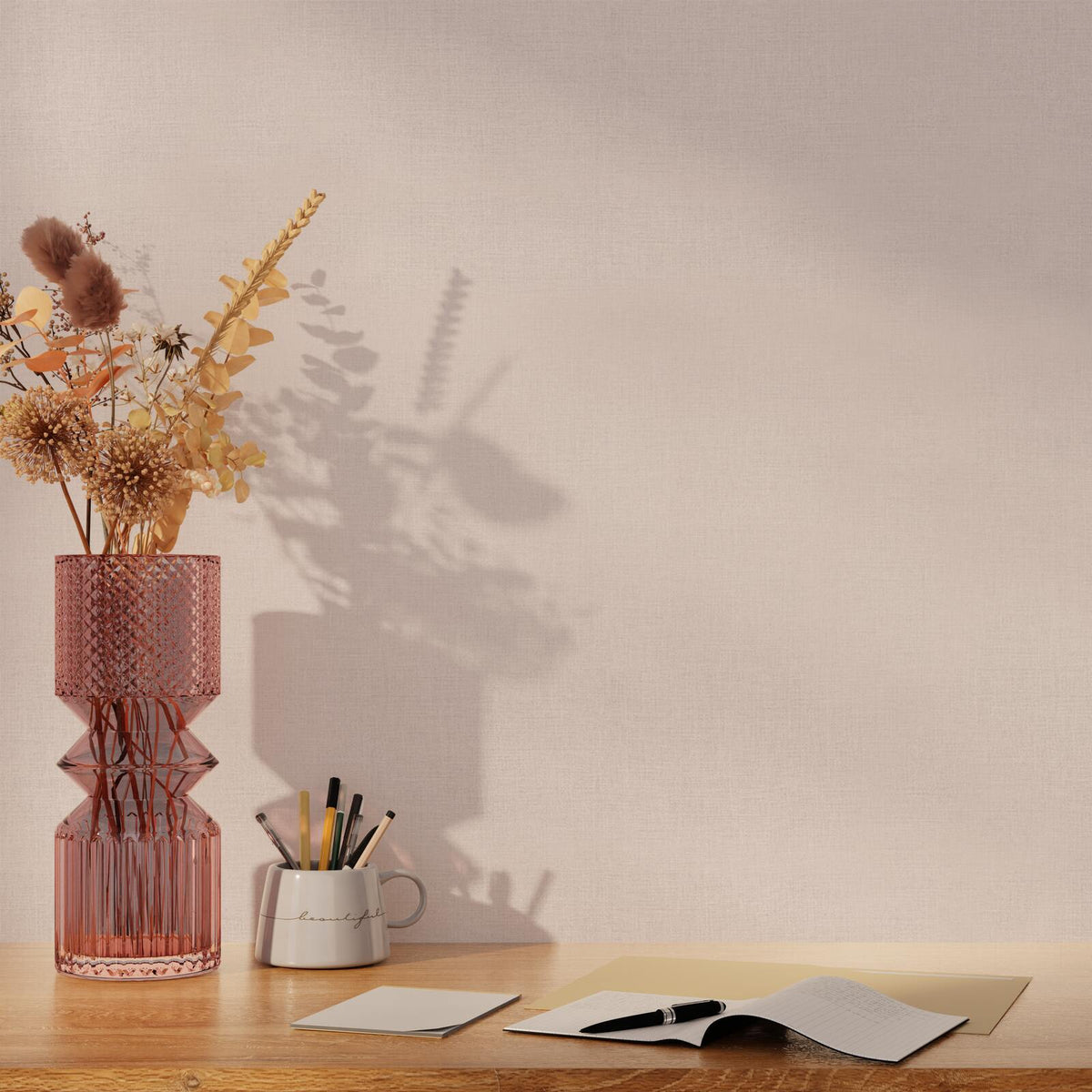 Papier peint intissé Malya Beige rosé