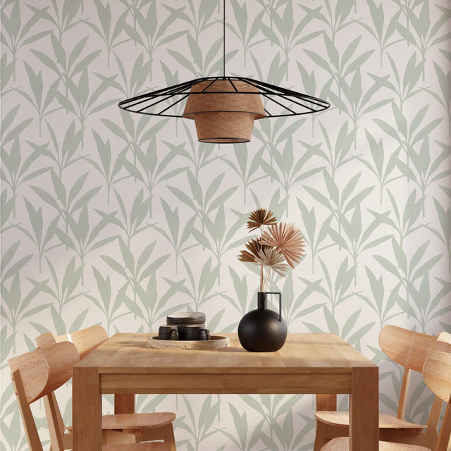 Papier peint intissé LAURIE coloris vert de gris