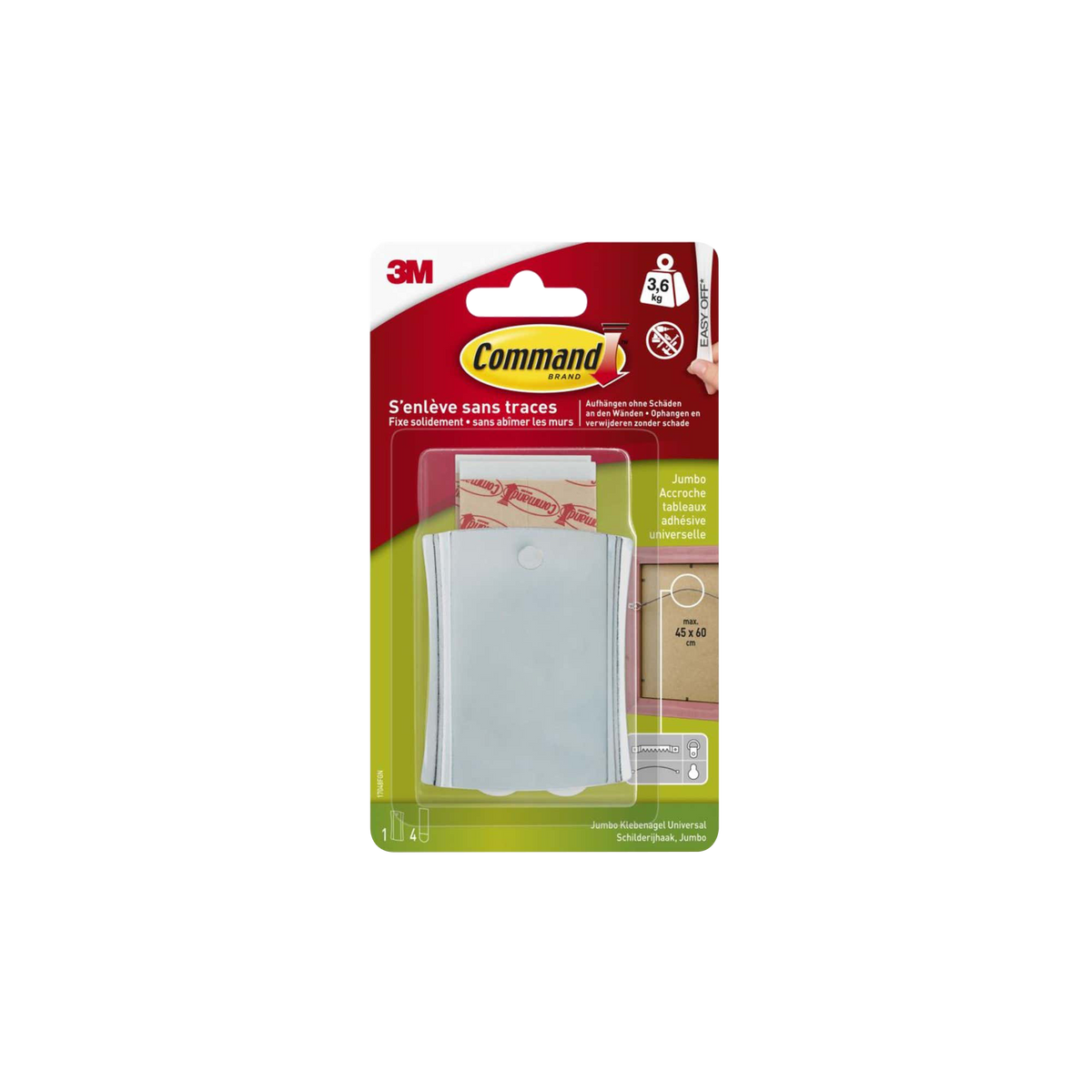 3M Fixation murale 3m accroche cadre tete a clou moyen modele Gris