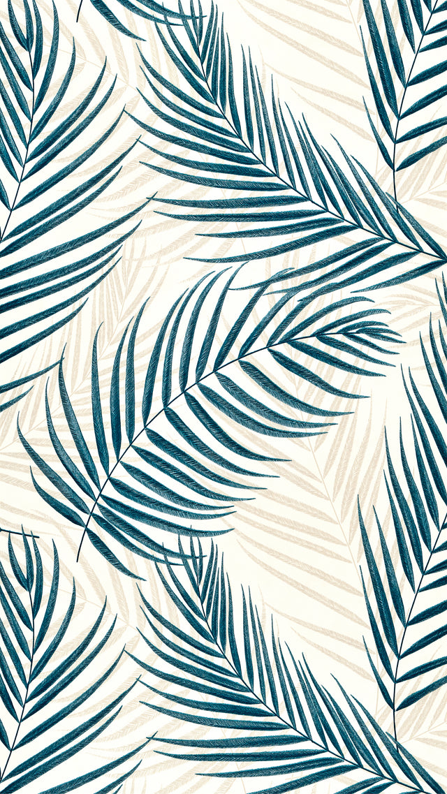 Papier peint intissé BERTILLE coloris bleu paon