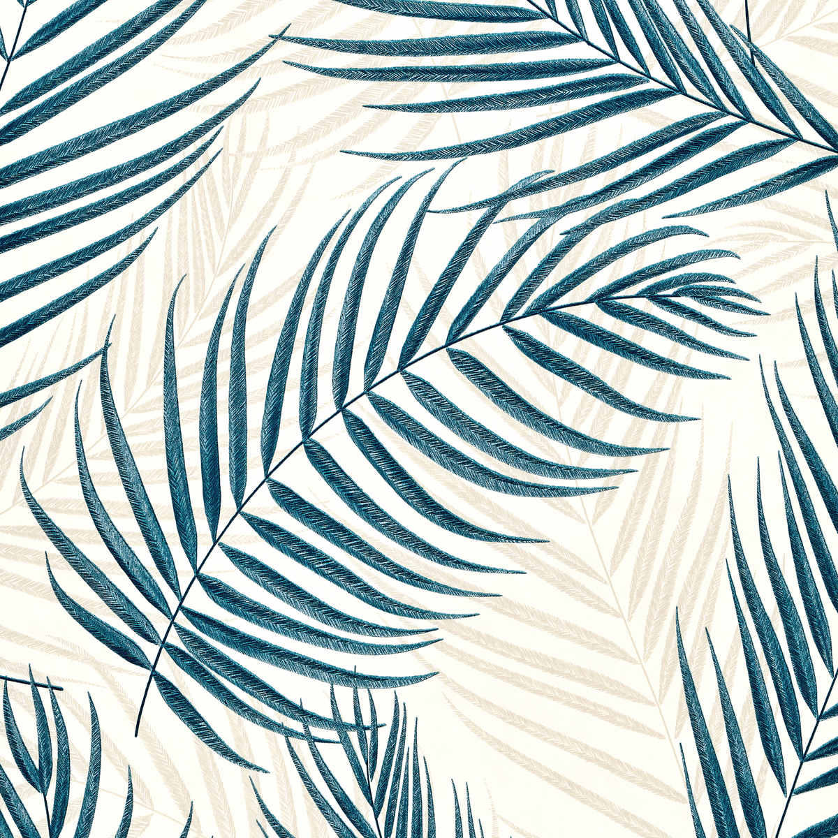 Papier peint intissé Bertille Bleu paon