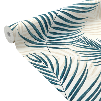 Papier peint intissé Bertille Bleu paon