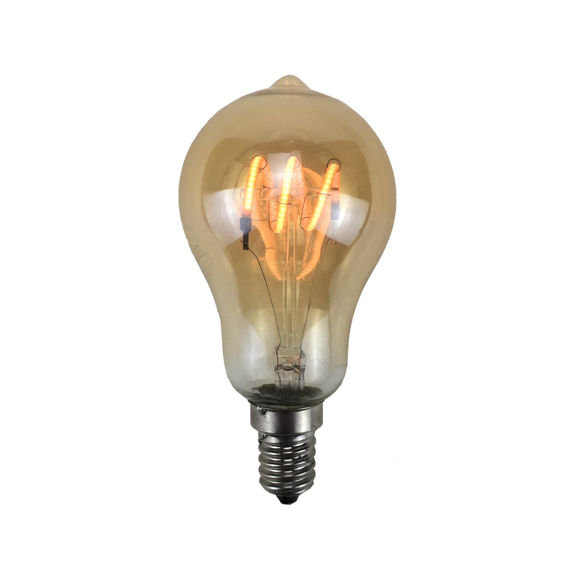 Ampoule Led globe ambré filament 25w e14 Jaune
