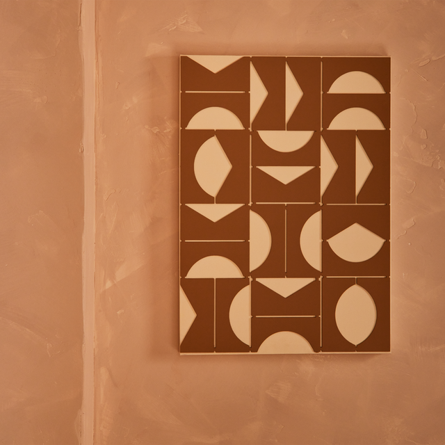 4MURS Tableau LEIKA bicolore terracotta sur blanc cassé