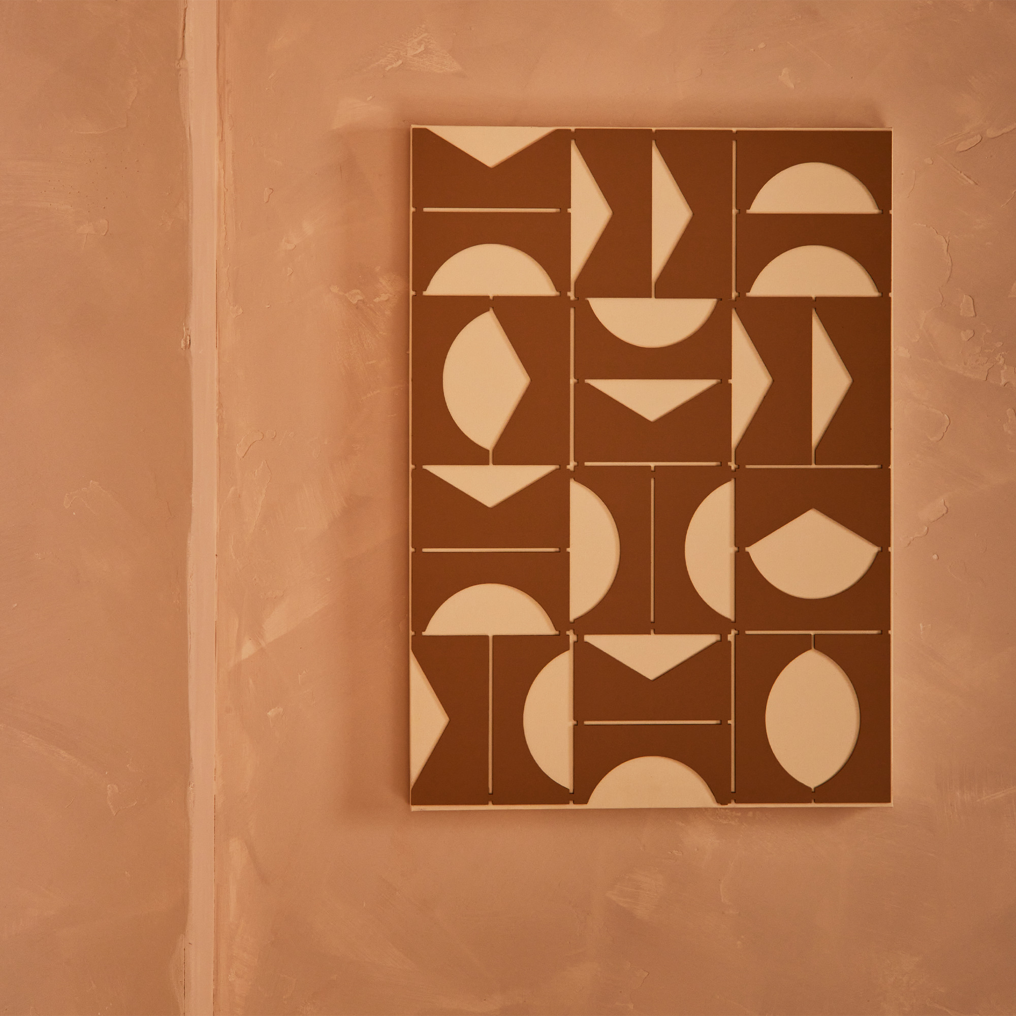 4MURS Tableau Leika Bicolore terracotta sur blanc cassé