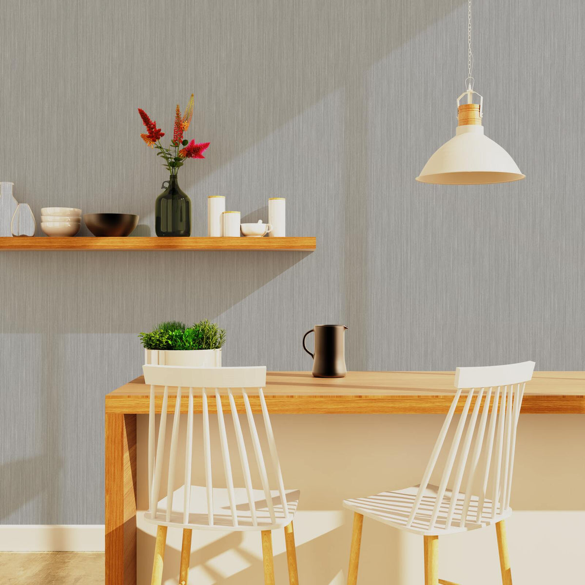 Papier peint intissé Marianne Gris moyen