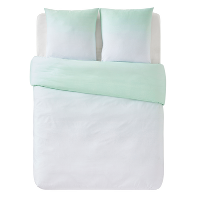 4MURS Parure de lit en percale de coton Uma Bleu acqua