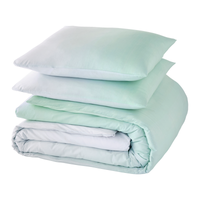 4MURS Parure de lit en percale de coton Uma Bleu acqua
