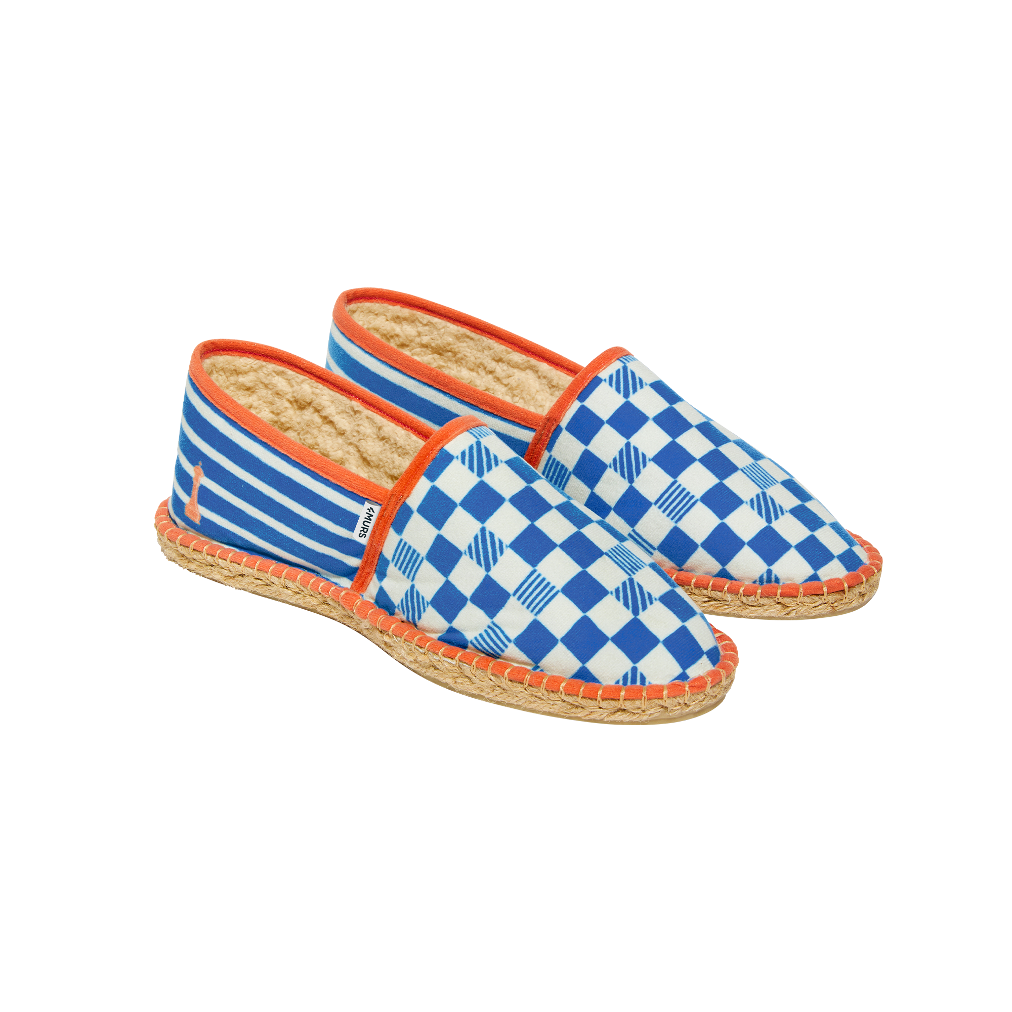 PAYOTE Espadrilles Dame yeah 39 Bleu électrique galon orange pop