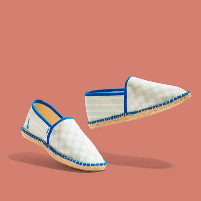 PAYOTE Espadrilles Dame yeah 44 Beige angora bordure blue moon