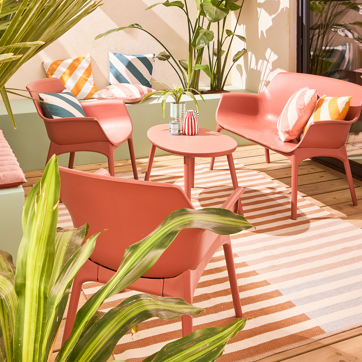 Salon de jardin Zion Terracotta 2 places