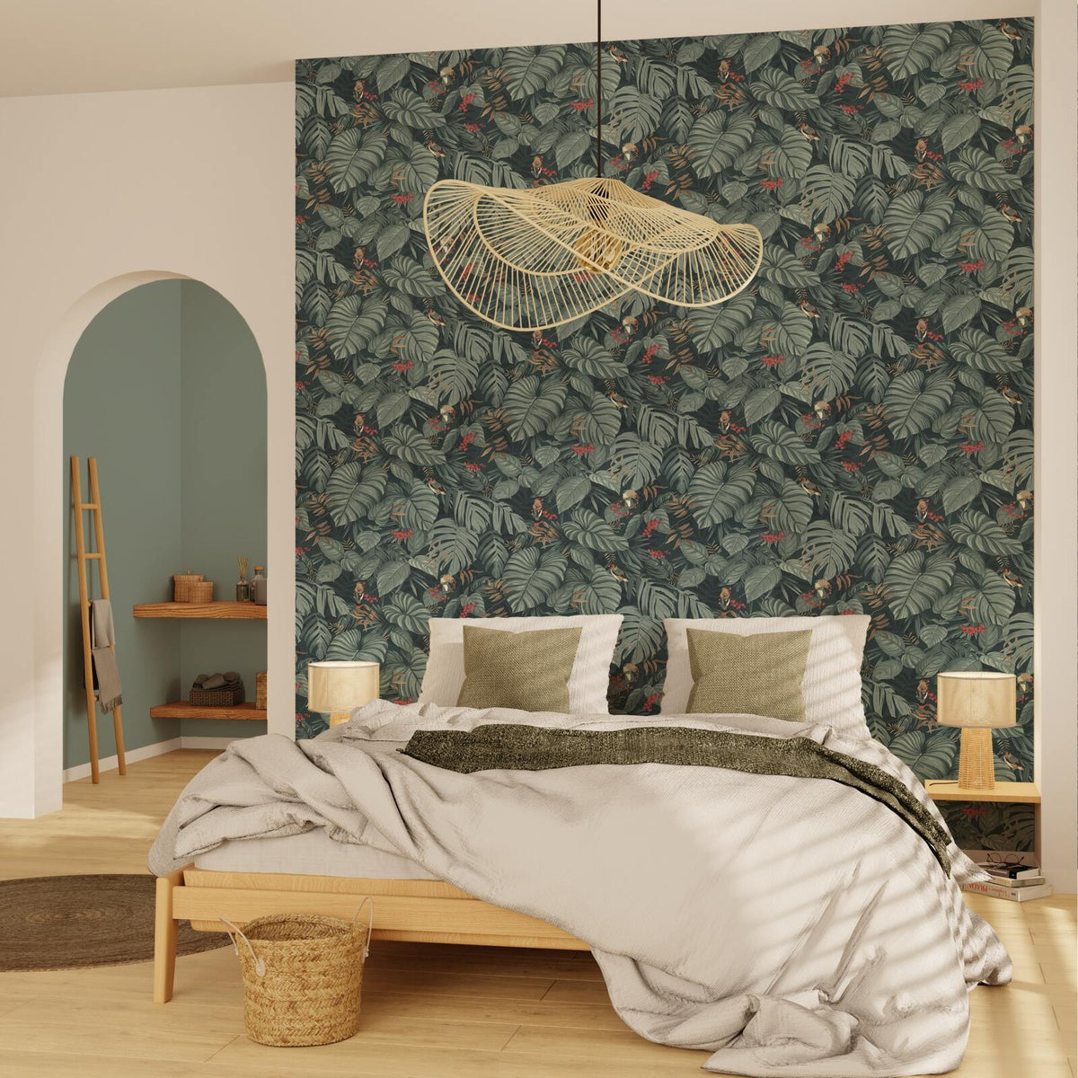 4MURS Papier peint intissé Abigael Vert givré