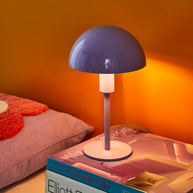 Lampe champignon ELLEN coloris ultra parme 25 x 16 cm