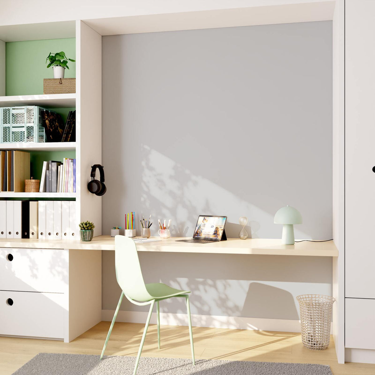 4MURS Papier peint intissé Opal Gris perle Lisse