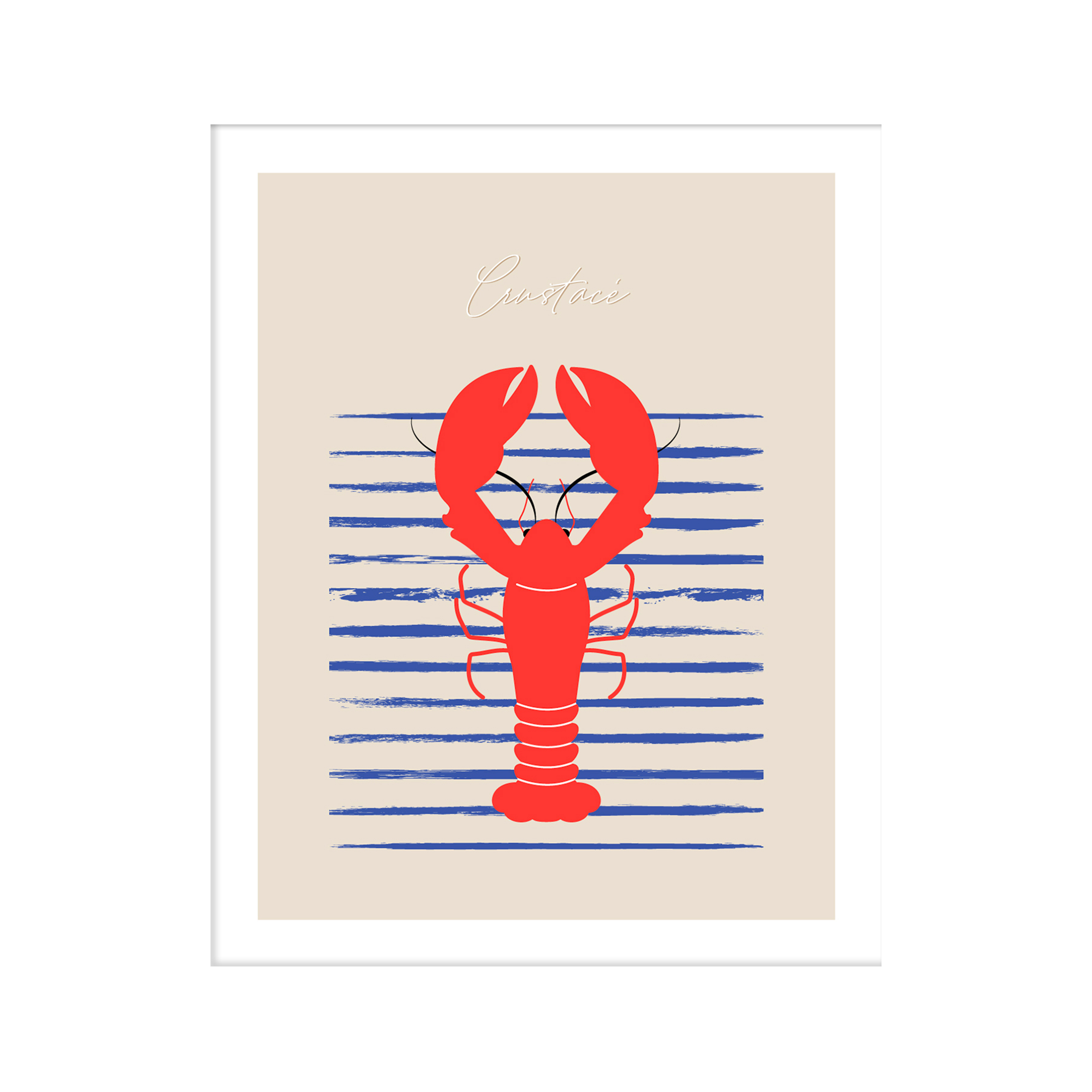 4MURS Image encadrée Crustacé Rouge