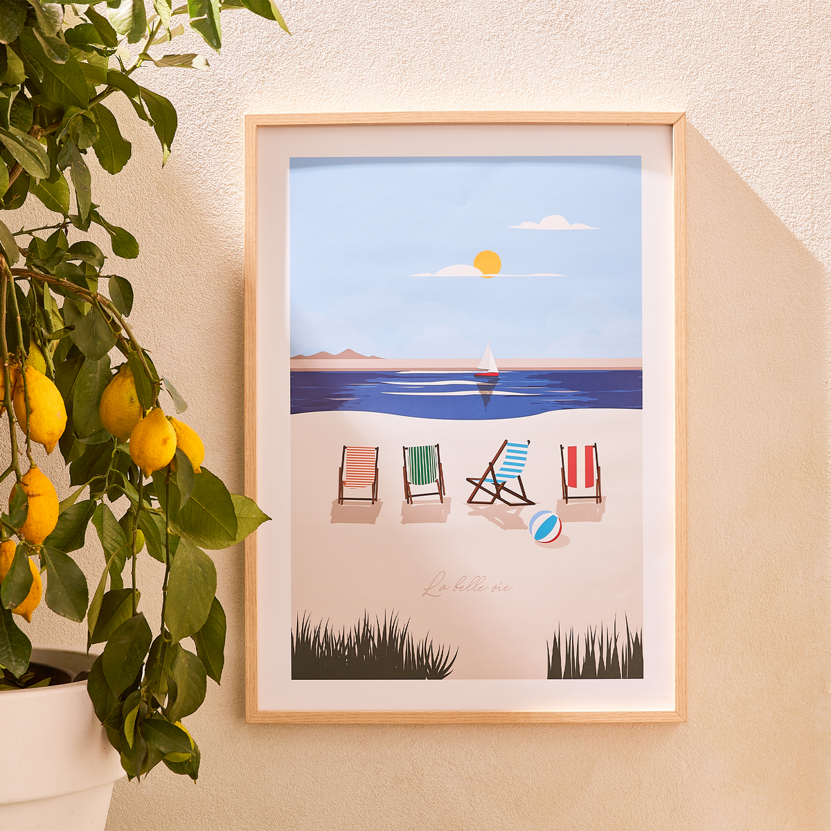 4MURS Image encadrée La belle vie Bleu