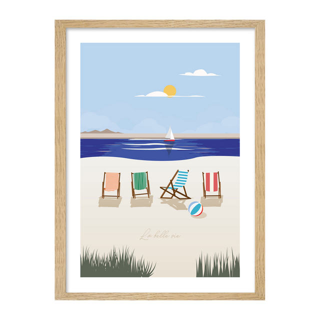 4MURS Image encadrée LA BELLE VIE 50 x 70 cm