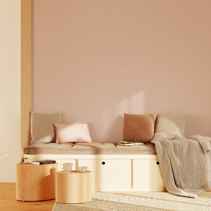 4MURS Papier peint intissé Opal Rose poudré Lisse