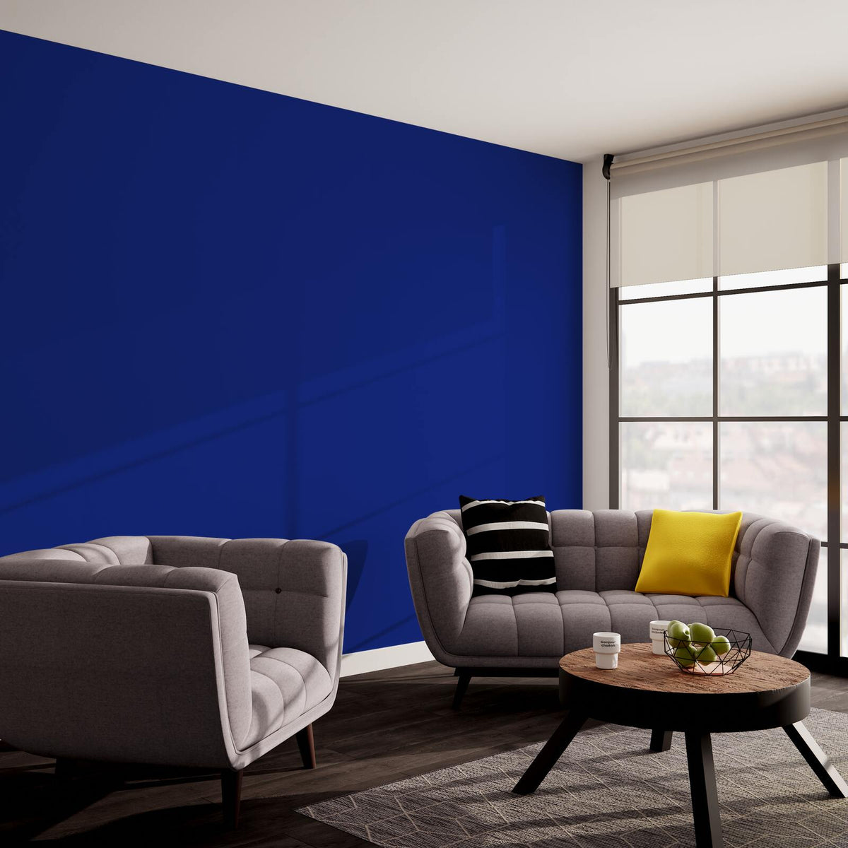 4MURS Papier peint intissé Opal Bleu électrique Lisse