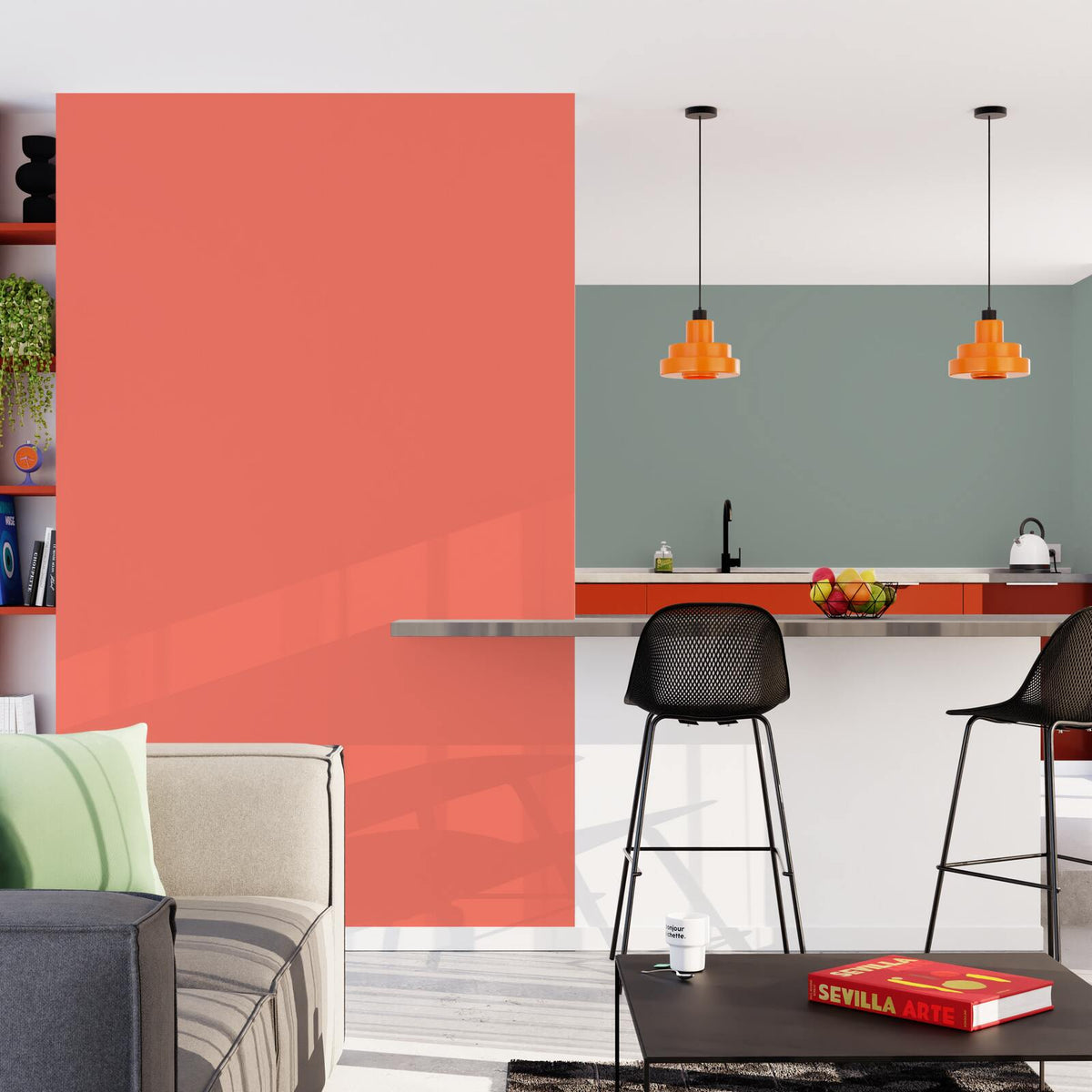 4MURS Papier peint intissé Opal Corail Lisse